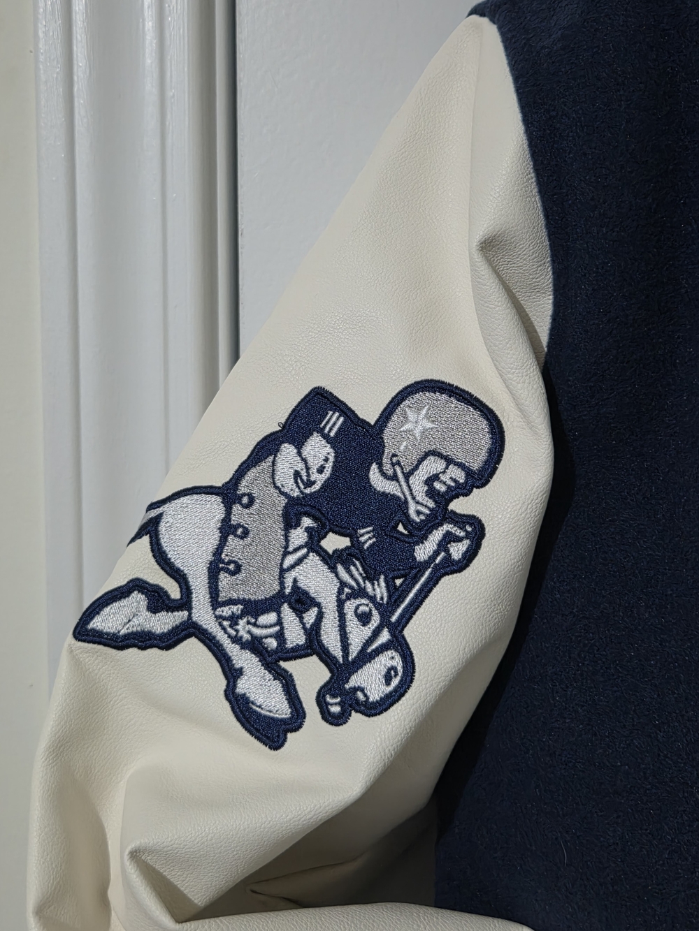 Men's Dallas Cowboys NFL Varsity Jacket Coat Blue/White Size S NWT - Picture 4 of 11